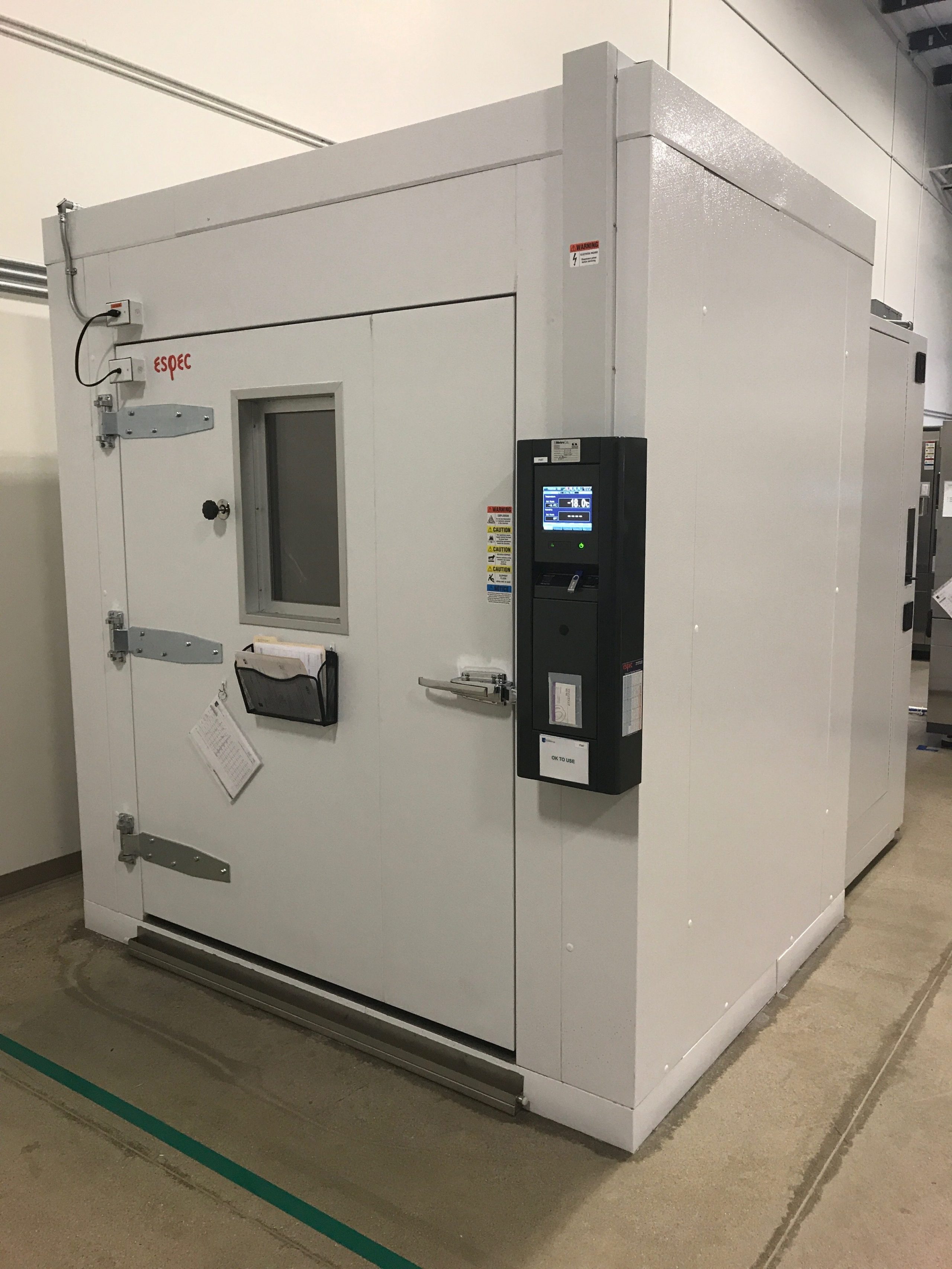 Environmental conditioining chamber angled view