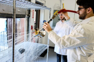Test Engineers performing Ingress Protection Testing